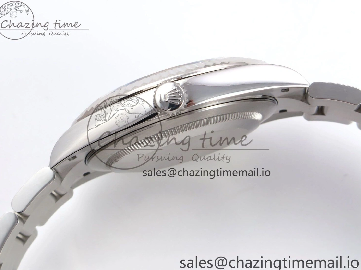 MiroTime 0131 GoodFit DateJust 41 126334 EWEF Best Edition Gray Dial Green Roman on Oyster Bracelet A 1054